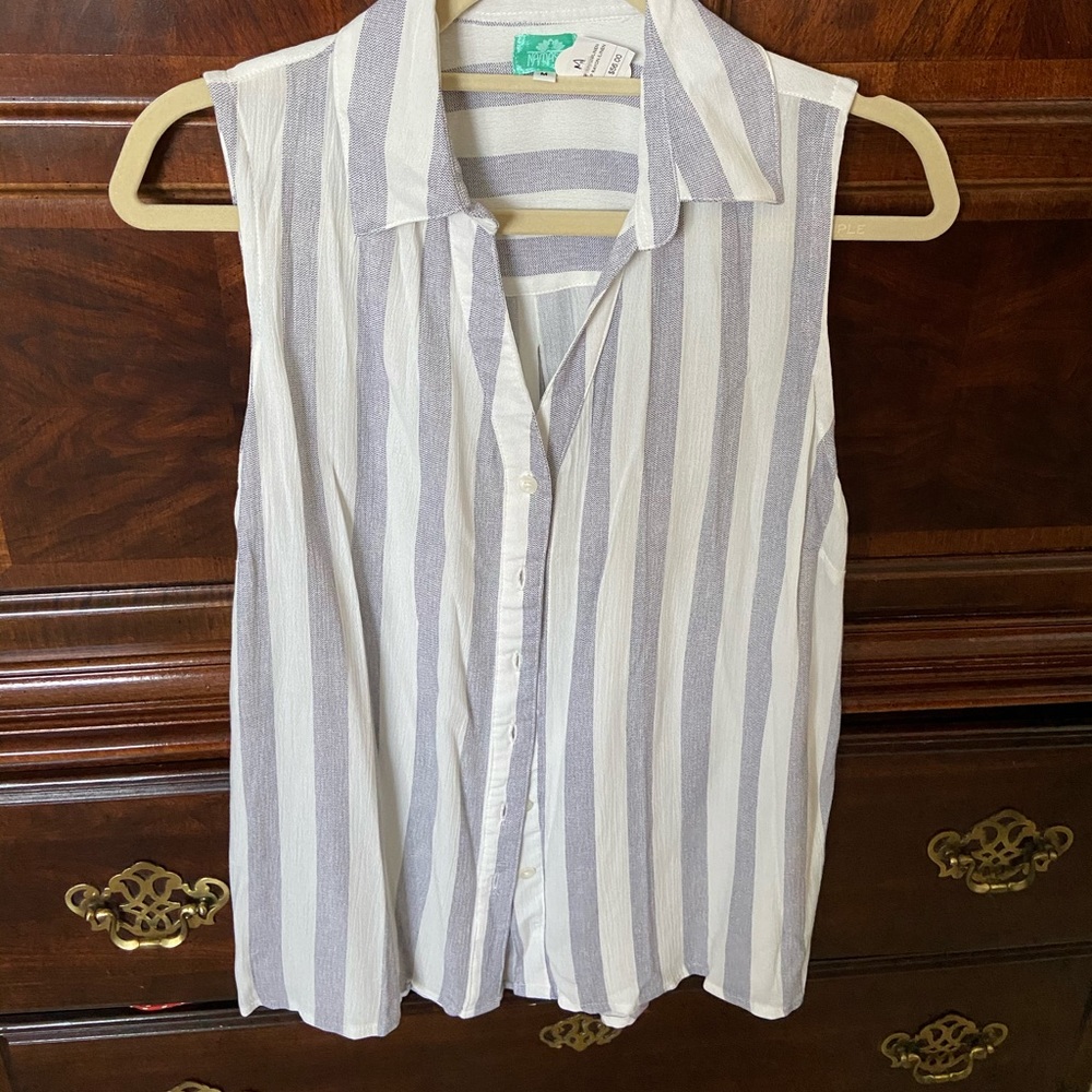 NAMASTE linen rayon SLEEVELESS BLOUSE NWT